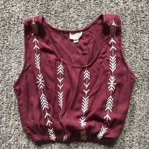 LA Hearts Tank Crop Top with Embroidery